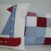 Custom Made for Joan/Americana Sailboat and Patchwork Pillow by Dreamy Vintage Sheets on ETSY