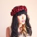 burgundy wine rose crown -maroon floral statement headpiece, santa monica, festival crown, oversize rose.