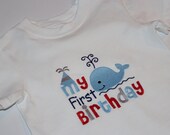 My First Birthday Whale Tee