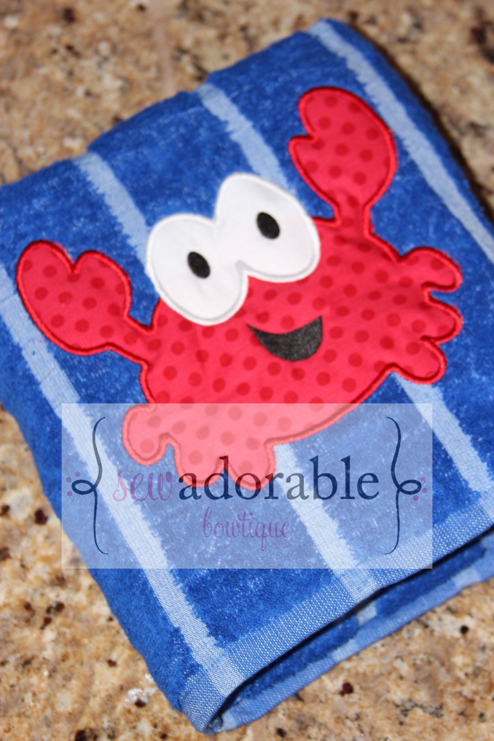 Crabby Beach Towel - FREE MONOGRAMMING