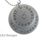 Teacher Appreciation Necklace Personalized Jewelry Name Necklace Teacher Quote