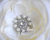 10 pcs. RD263 Pearl Rhinestone Flatback Embellishment Button Brooch DIY Bridal Brooch Wedding Jewelry Invitations Bouquet