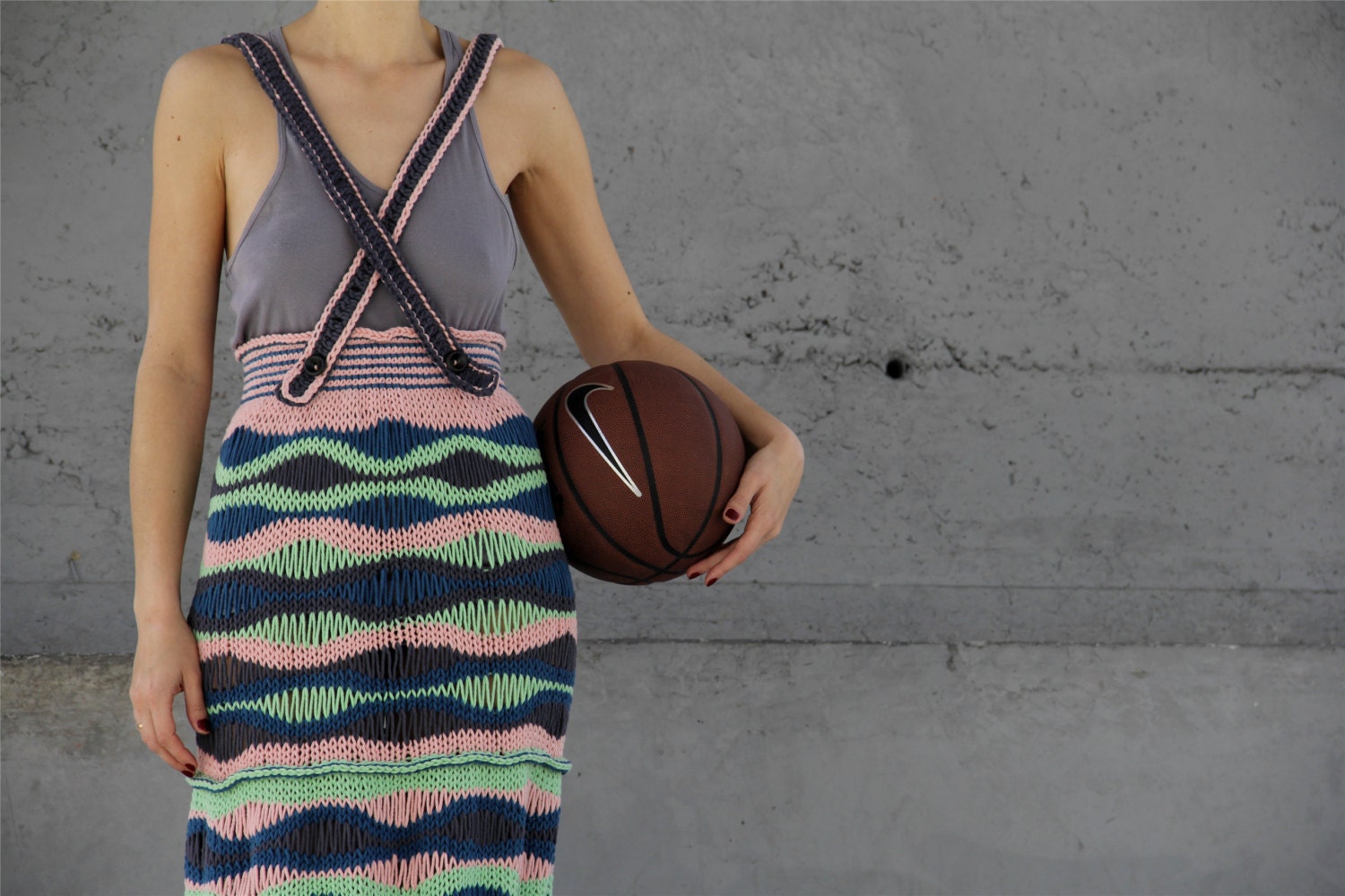 Wavy A-Line Long Skirt