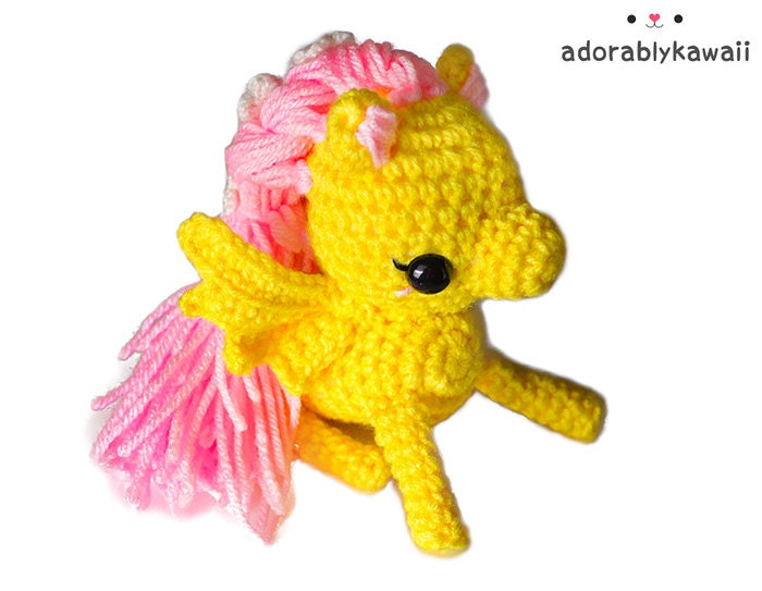 Kawaii Yellow and Pink Pegasus Amigurumi Plush Doll Toy - PRE ORDER