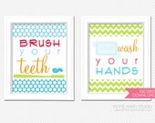 PRINTABLE ART PRINTS - Happy Hygiene Printable Bathroom Art by Petite Party Studio Il_170x135