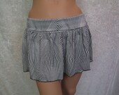 Black & White Skirt with Hot Pants, Soft Cotton Lycra, Dance, Yoga, Adjustable Waist, Size, S, M, OOAK