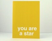 SALE SALE you are a star greeting card - yellow