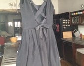 A.J. Bari Vintage Little Black Dress w/ back strap details and full skirt with petticoat lining