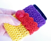 Cozy Blackberry cover Purple, orange, yellow wool crochet cell phone case