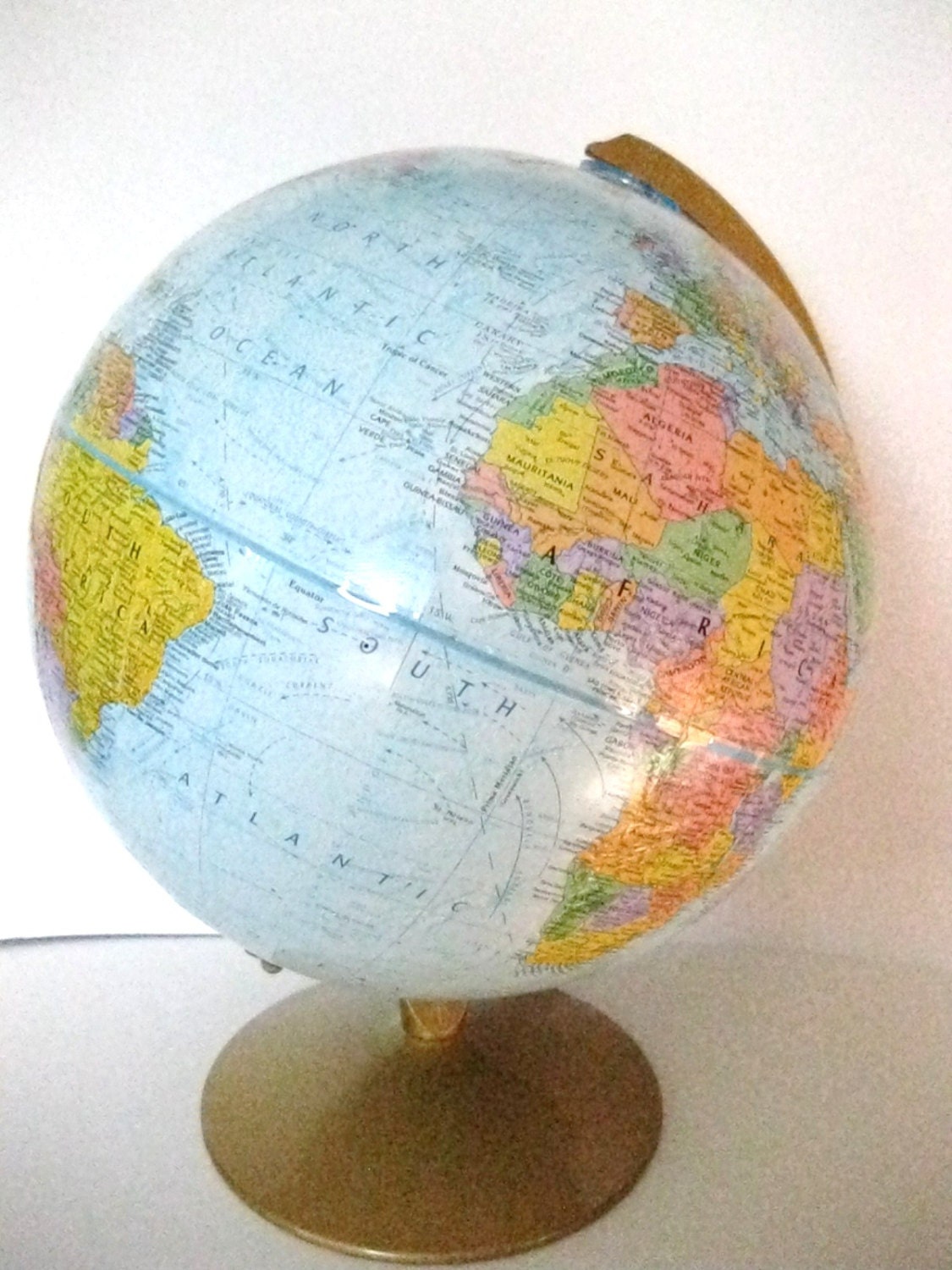 Vintage Replogle World Nation Series 12 inch Relief Globe with Metal Base