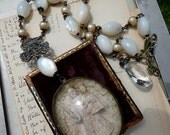 Antique French Meerschaum Pendant Necklace, Virgo Potens, by RusticGypsyCreations