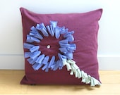 T Shirt Pillow Cover / Periwinkle Maroon Sage Green / 16 x 16 / Eco Friendly / Home Decor / Recycled / Upcycled / Soft / Cotton / by ohzie