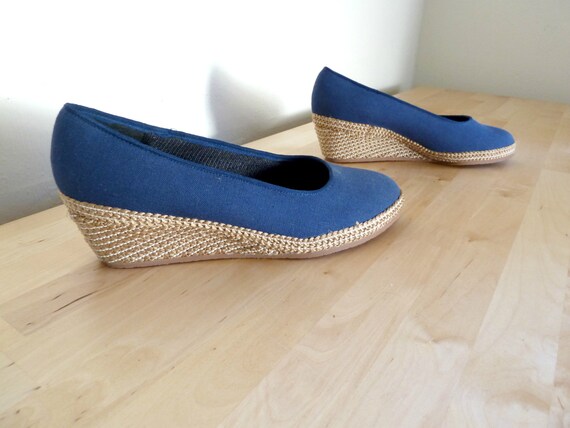 navy blue leather espadrilles