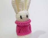 Amigurumi stuffed toy rabbit crocheted animal soft toy bunny pink
