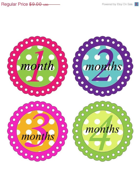 SALE Monthly Onesie Stickers...NEW Waterproof  Stickers EXTRA Durable...Original Izzy...Original Seller of baby month stickers