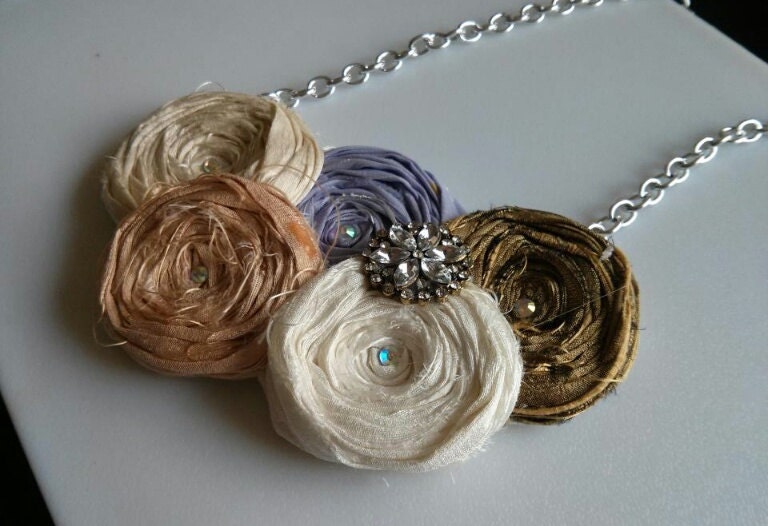 matilda jane good hart M2M rosette necklace for little girls purples and creams