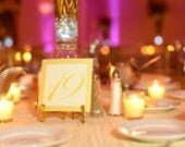Wedding Table Numbers Shimmery Gold Border with Lovely Script Font in your Color Choice to Coordinate with your Wedding Reception Colors
