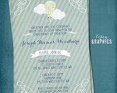 Hot Air Balloon. Sweet Baptism Christening Dedication Invitation or Announcement by Tipsy Graphics. Il_170x135