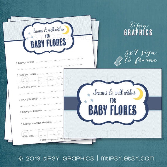 Dreams & Wishes for Baby. Moon and Stars by Tipsy Graphics. Madlib. AdLib. Baby Wishes. Baby Statistics. Printable Cards Il_570xn