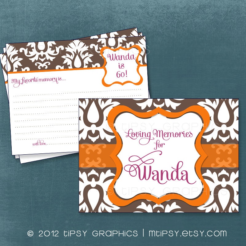 Loving Memories & Well Wishes Cards . Printable Cards by Tipsy Graphics. Any text and Colors Il_570xn