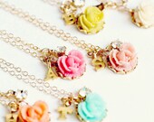 Girls Initial Gold Vermeil Necklace, Girls Romantic Personalized Necklace, Children Heirloom Gift