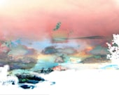 Clouds like Splattered Watercolor Original Professional Matte or Glossy Art Print ,sky,pink,colorful,photography,digital,new,