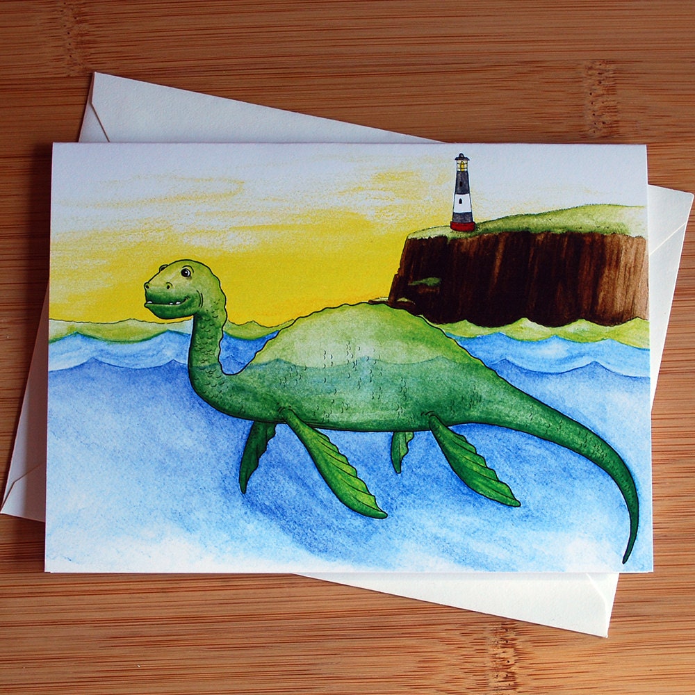 Nessie the Loch Ness Monster Greeting Card - Blank Inside