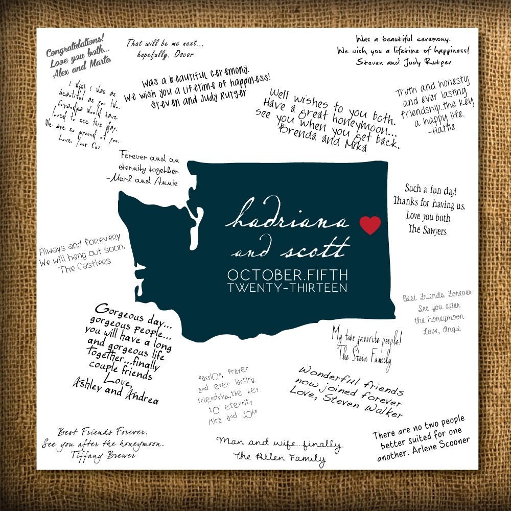 I Heart My State Guest Book or Save the Date Card