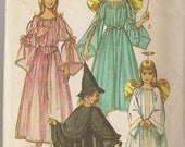 Simplicity 9052 Sewing Pattern - 1970 Girls Angel, Fairy, Witch and Princess Costume Size 6-8