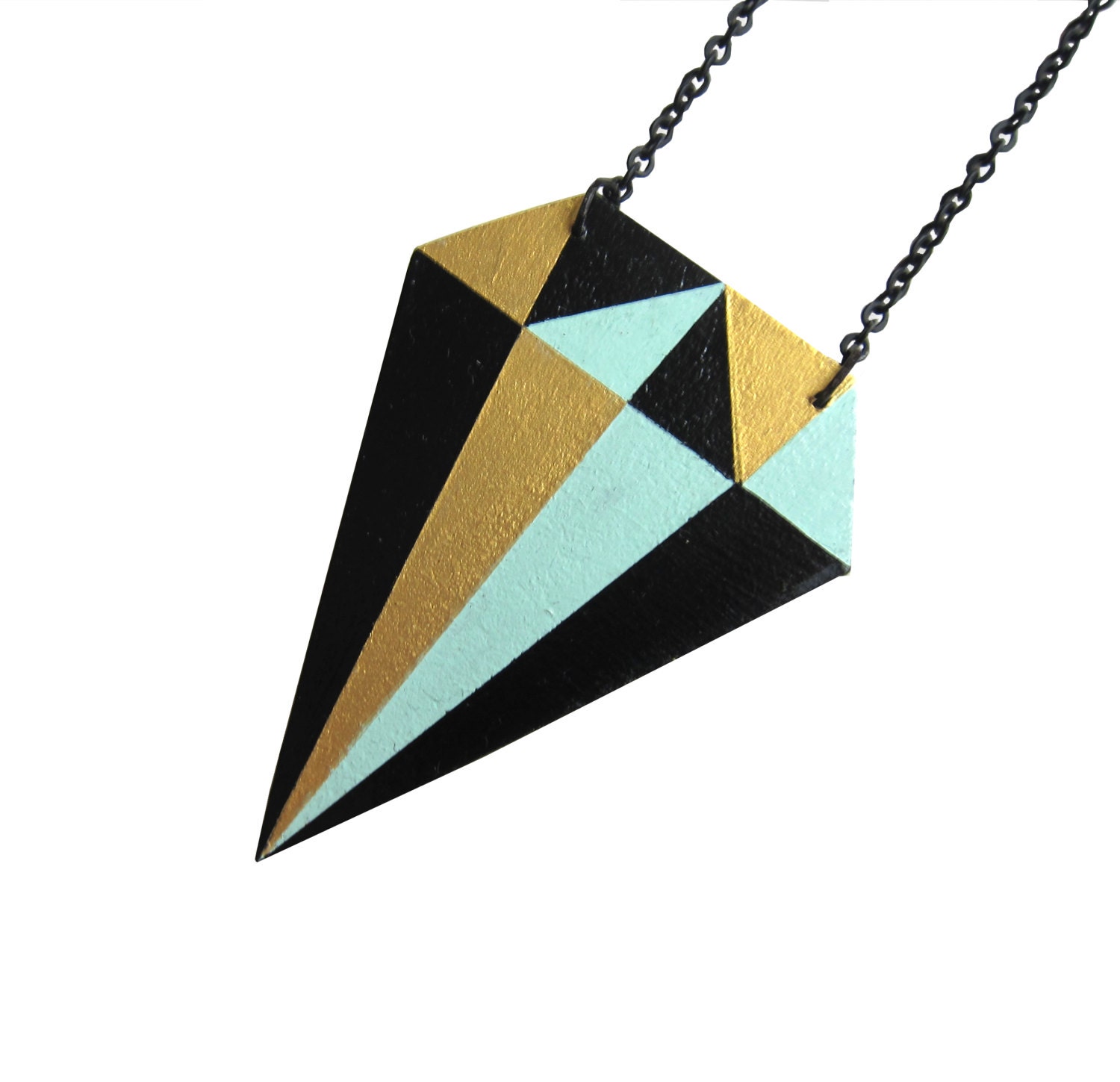 Diamond Necklace Mint Gold Black
