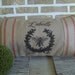 French Bee Burlap Pillow - L'abeille - Black Stripe