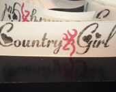 SALE PRICE 5 Yards of Country Girl Printed Grosgrain Ribbon 1 1/2 inches wide