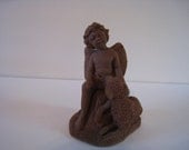 Angel with Lamb Pecan Shell Resin Ready To Paint