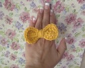 Super Cute Mustard Crochet Bow clip 
