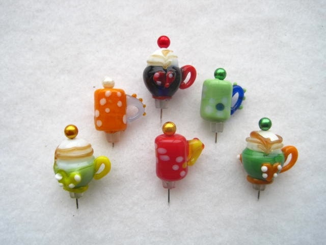 Coffee Mug Decorative Beaded Push Pins