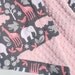 Minky Baby Blanket for your Baby Girl - Michael Miller Bloom Zoology with Light Pink Minky - Ready to Ship