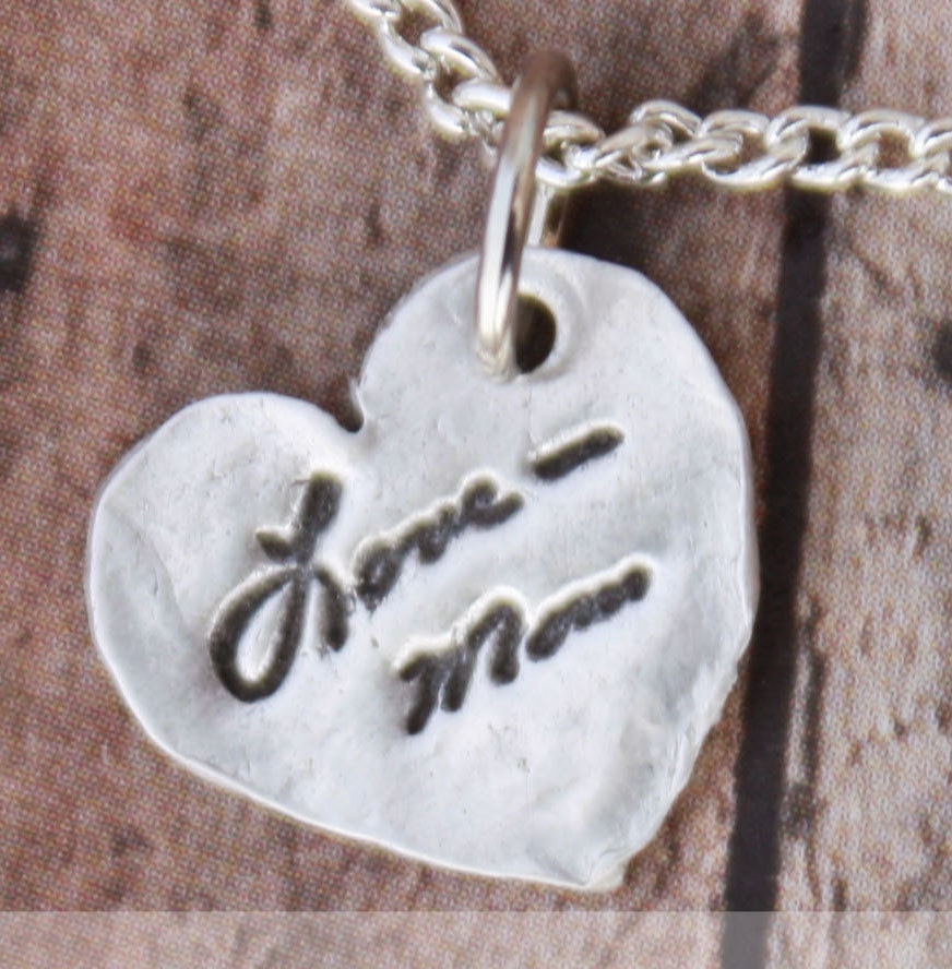 Memorial necklace - Signature necklace - Personalized signture - Personalized Memorial Neckalce - Silver