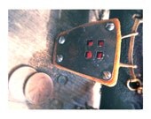 Art Deco Steampunk Industrial Style Hand Forged Brass Pendant Statement Necklace - Mission - Arts and Crafts