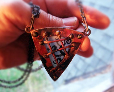 Nautical Steampunk Industrial Style Hand Forged Brass Pendant Statement Necklace - Cthulhu - Octopus - Tentacles