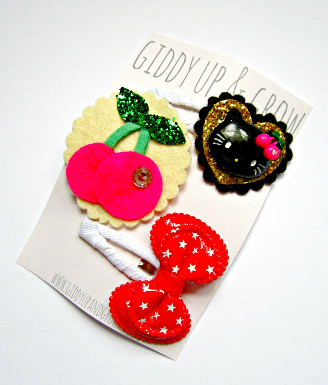 Toddler Snap Clip - Hello Kitty inspired hair clips, Giddy Up and Grow hair clips