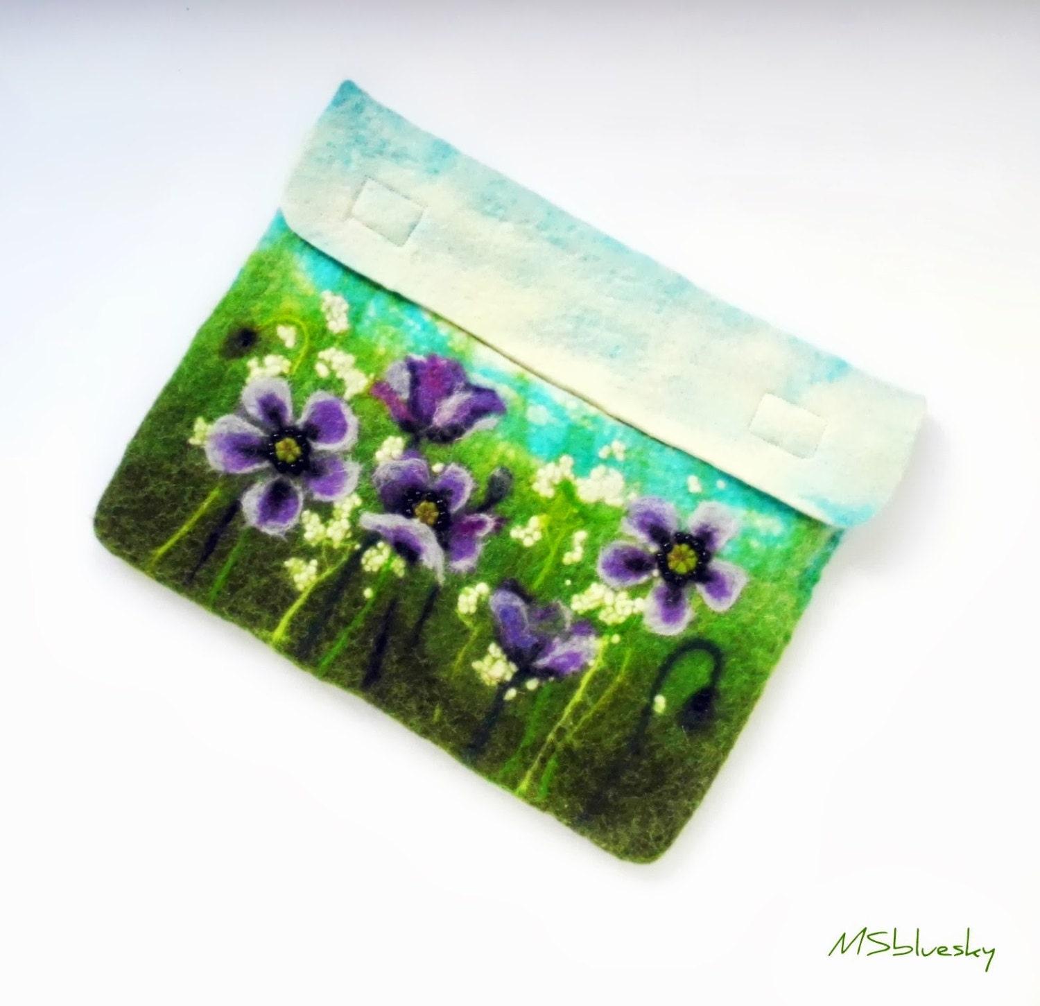 Wool Felt iPad Case cover Poppies field iPad Sleeve