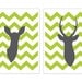 Modern Deer Antlers Digital Print Set - Yellow and Grey - Chevron - Wall Art - Woodland Wedding Gift - Home Decor - Master Bedroom Decor