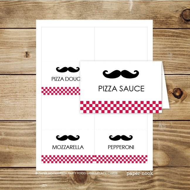 PRINTABLE Pizza Party Food Tent Cards/Place Cards