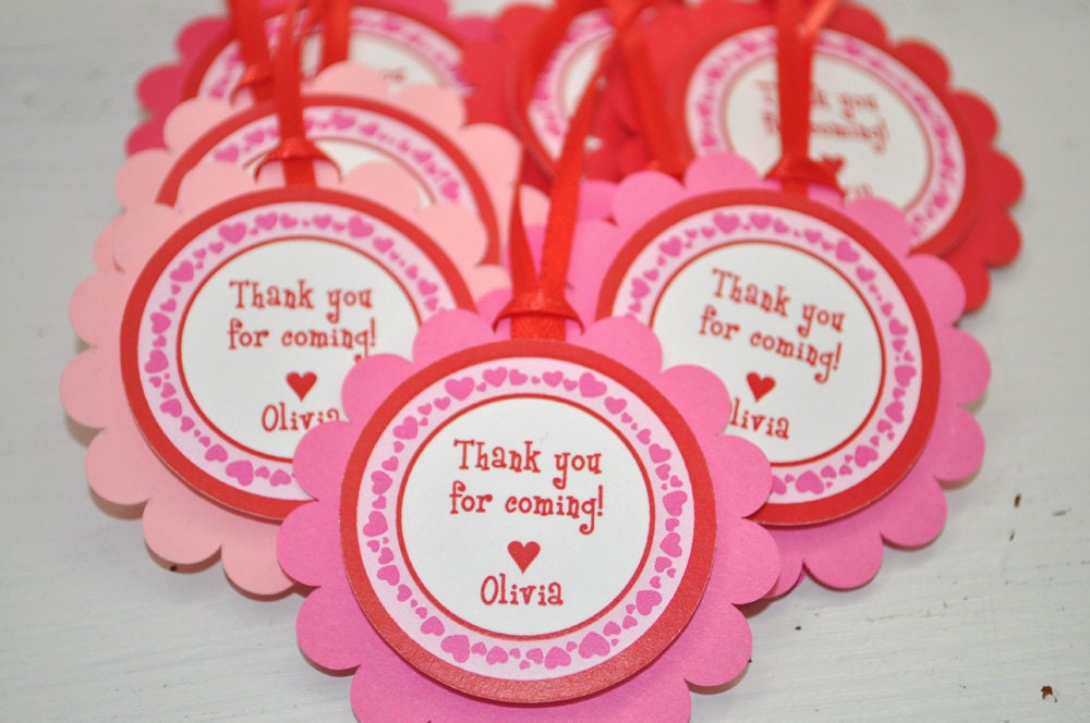 12 Valentine Favor Tags - Valentine's Day Birthday Party - February Birthday - Heart Birthday Decorations - sosweetpartyshop 12 Valentine Favor Tags - Valentine's Day Birthday Party - February Birthday - Heart Birthday Decorations - sosweetpartyshop
