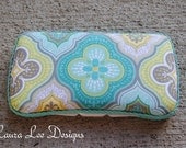Turquoise and Lime Floral Boutique Style Travel Baby Wipe Case READY TO SHIP