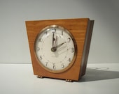 Vintage Desk Clock / Electric / Westclox / Wood / Mid Century Modern