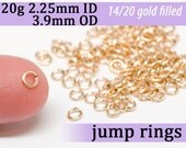 25 pcs 20g 2.25mm ID 3.9mm OD gold filled jump rings 20g2.25 goldfill open jumprings 14k goldfilled jewelry supplies findings