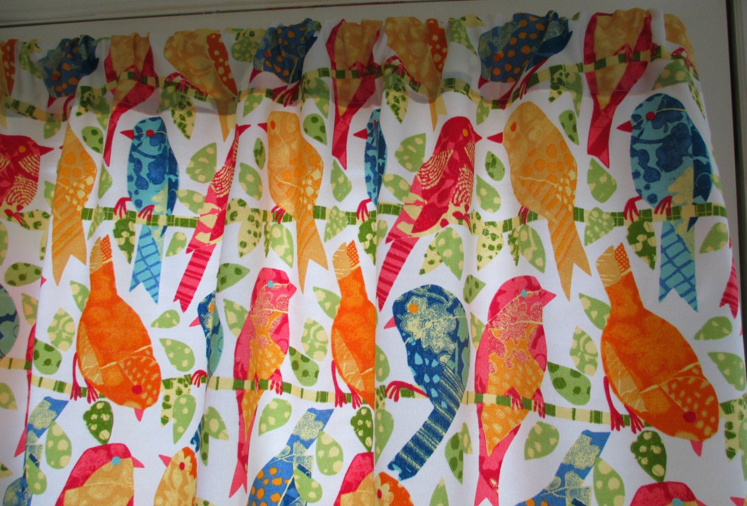 NEW Window Curtain-Valance White John Wolf Ashhill Birds