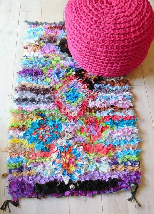 Vintage Moroccan Rag Rug - BOUCHEROUITE "Small"