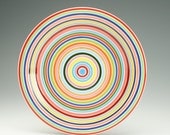 As Seen On The Today Show Colorful Striped Dinner Plate Coupe Dinnerware 10 inches Hand Painted